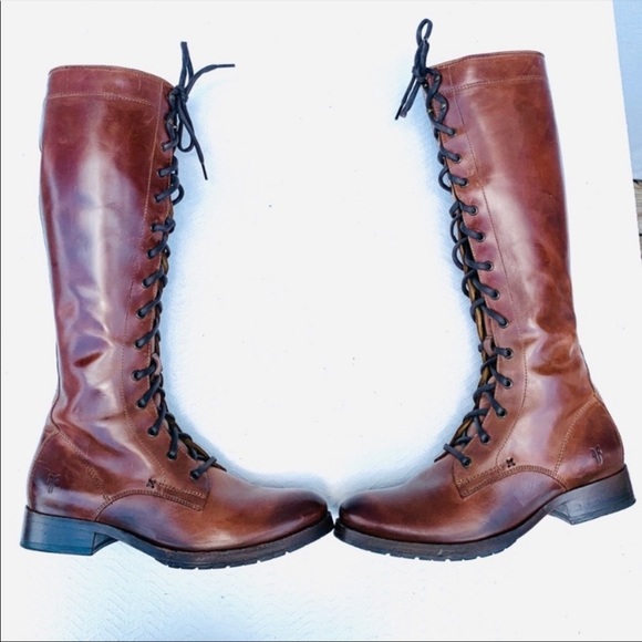 Frye Shoes | Frye Melissa Tall Lace Up Combat Boots Sz 10 M | Color: Brown | Size: 10 | Annalong109's Closet
